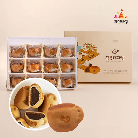 강릉 커피빵 [12개입] (개별포장) 빵선물세트 디저트 간식, 1개, 360g